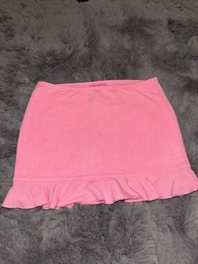edikted - pink ruffle mini skirt